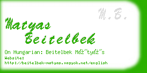 matyas beitelbek business card